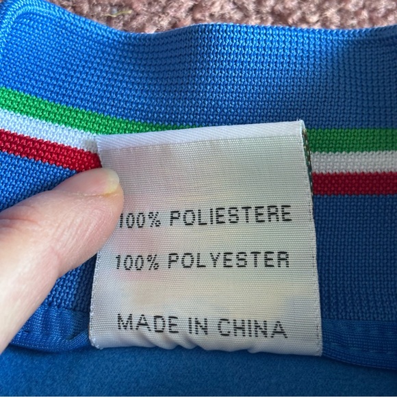 Italia Men’s Italy Track Jacket Blue Zip Up | Soccer Y2K | Size M - Picture 7 of 10